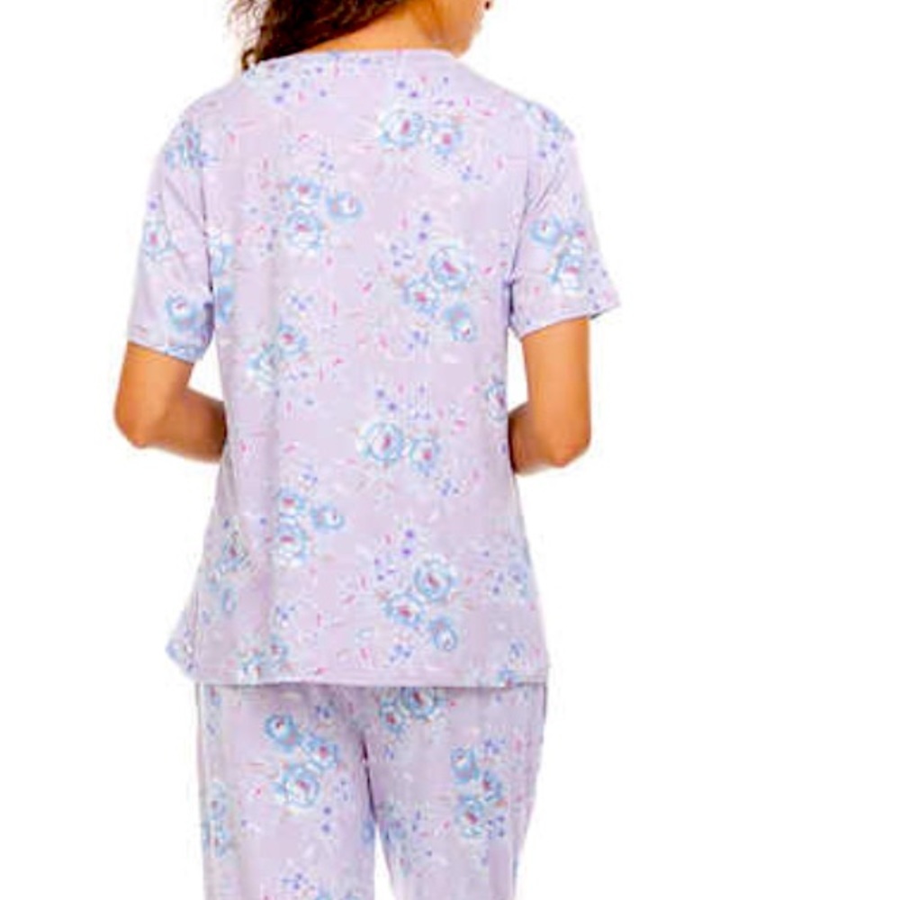 Women’s Sleep Loungewear Flora Nikrooz 2pc PJ Purple Short Sleeve Sz XXL, 2X, 3X - Picture 4 of 5